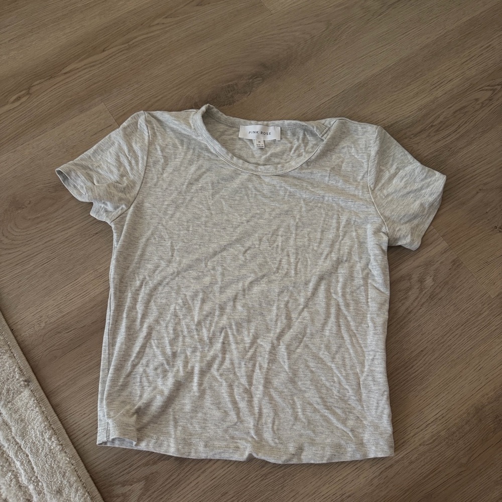 Pink Rose Heather Gray Tee